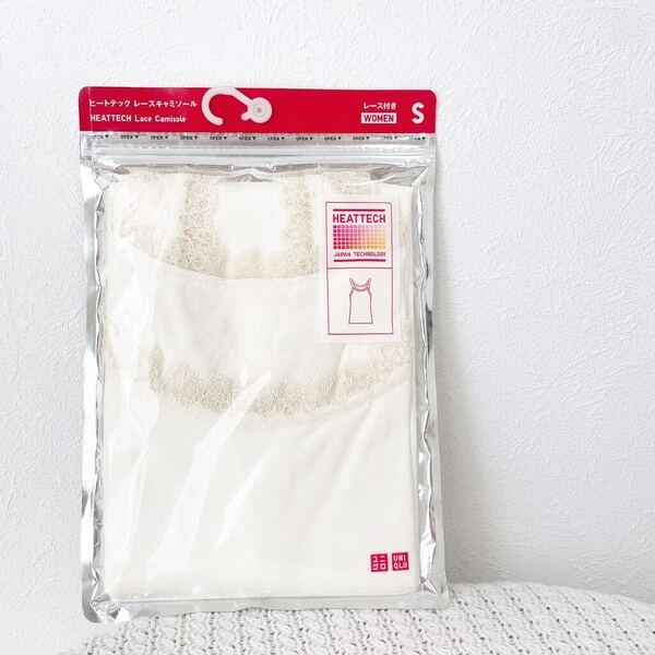 ★新品★ ユニクロUNIQLOヒートテック レースキャミソールSサイズ白ホワイト タンクトップ ノースリーブ レディース保温heatTEC