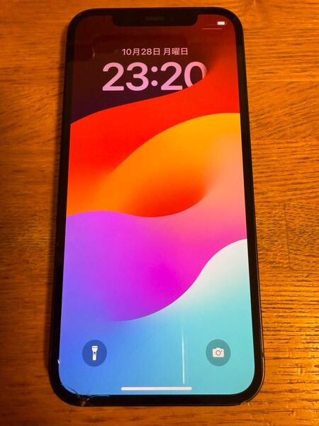 【送料無料】iPhone12 128GB au 本体 ブラック 動作確認済 画面割れあり 傷あり 中古 iPhone SIMロック解除済 アップル Apple
