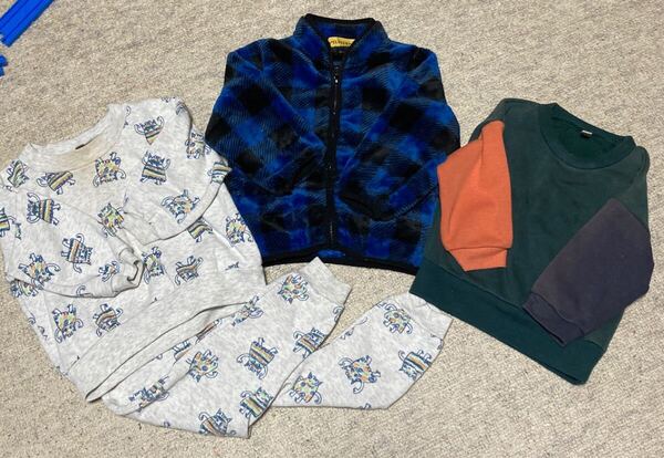 西松屋 しまむら スエット セットアップ フリース トレーナー ベビー80 セット 男の子 パジャマ 部屋着