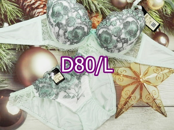 D80058-P D80/L【1点限り商品】ブラ・ショーツセット ランジェリー インナー 下着 ハーフレースショーツ 快適冷涼ブラ