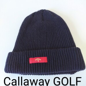 CALLAWAY キャロウェイ ゴルフ ニットキャップ ユニセックス FRサイズ ネイビー ウール混ニット帽