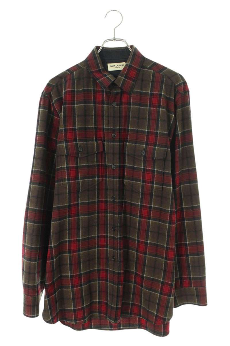 Yahoo!オークション -「saint laurent チェック シャツ」(イヴ Yahoo!オークション -「saint laurent チェック シャツ」(イヴ