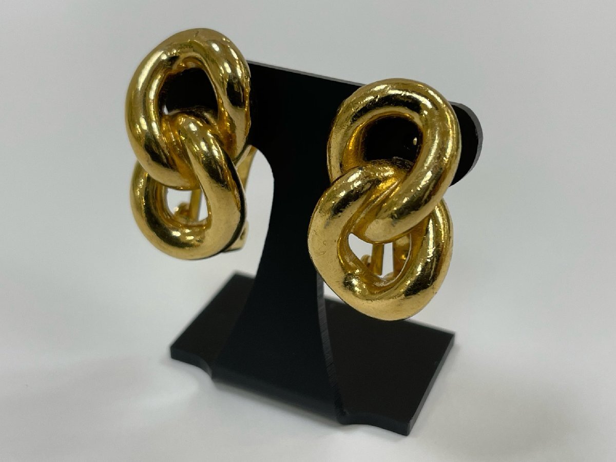 クリスチャンディオール C.Dior 2連チェーンイヤリング 【中古】 【イヤリング】
