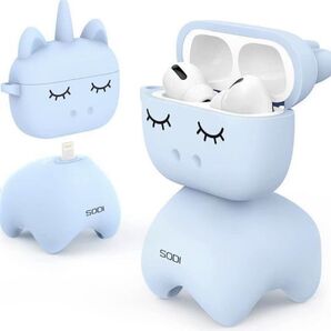 SODI AirPods Proケース ユニコーン シリコンケース ブルー a78
