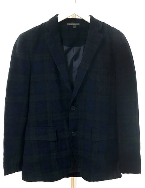 【美品】ユニクロ ウール ブロックチェック ジャケット M