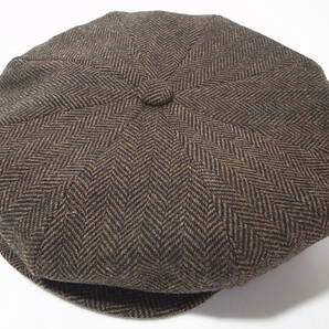 【送料無料 即決】New York HatニューヨークハットNewYorkHat USA製 Herringbone Newsboyウール ヘリンボーン キャスケット ブラウンM新品