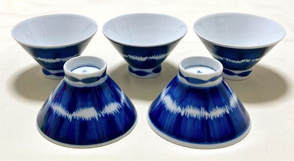 和食器 陶磁器 三宝作 高台湯飲湯呑5客 茶器
