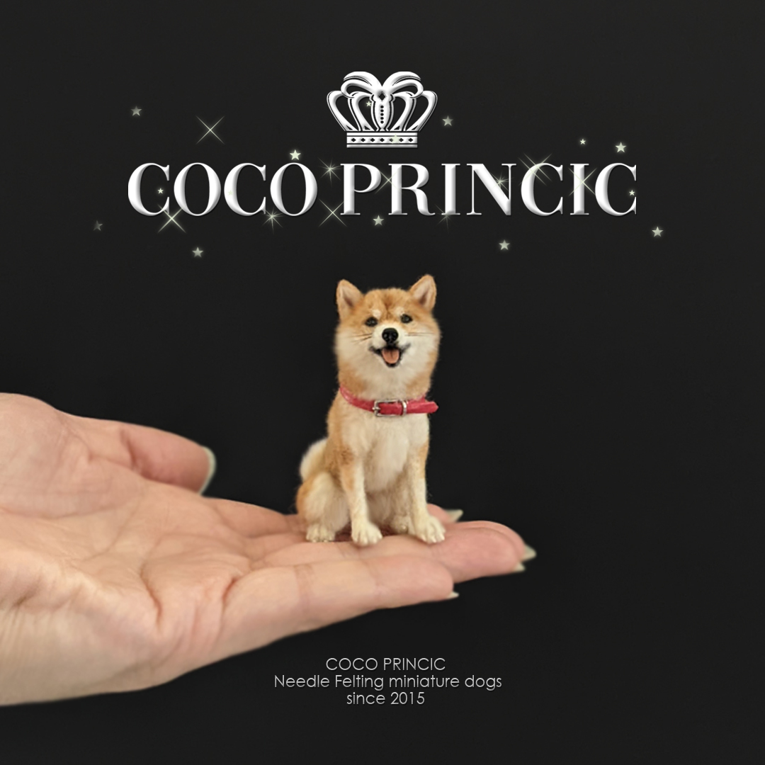 羊毛フェルト 柴犬 豆柴 黒柴 唐草模様 犬 ハンドメイド 〜とも