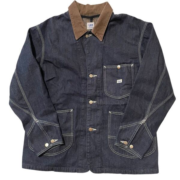 漢の1着 Lee リー メンズ M ワーク ワークジャケット 91-J M カバーオール ライナー脱着 ロゴジャケット ビンテージ LB0472