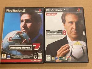 PS2ソフト 2本セット ワールドサッカー ウイニングイレブン7.8 //ウイイレ//プレイステーション2 (B)