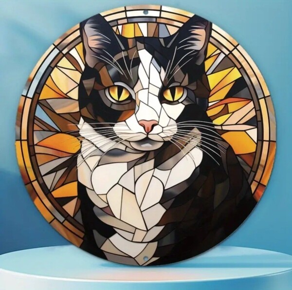 猫の壁飾り アクリル 三毛猫H ハチワレ猫 猫の雑貨 HANAKO