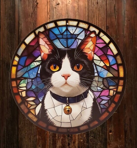 猫の壁飾り メタルウォールアート ハチワレ猫B 猫の雑貨 HANAKO