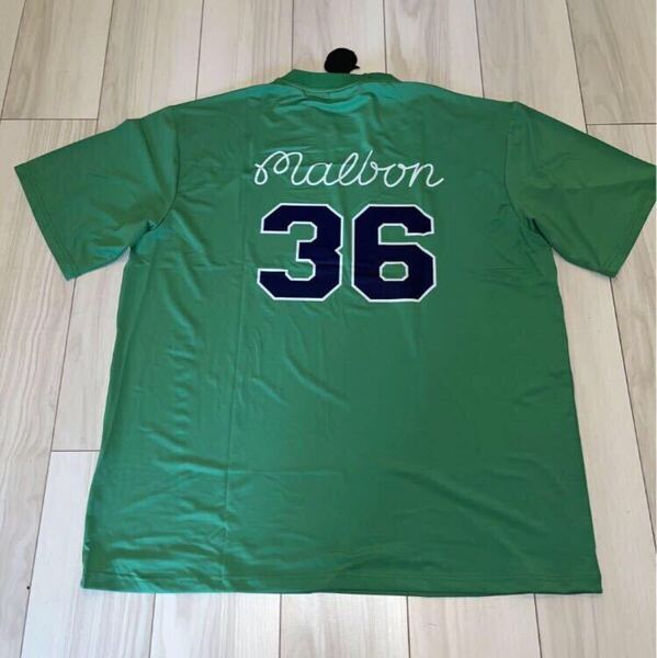 M マルボンゴルフ MALBON GOLF シャツ モックネック 緑