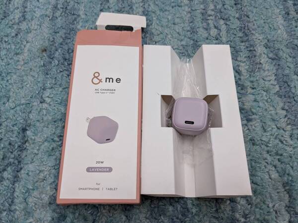 0610u1223 エレコム 充電器 Type-C 1ポート 20W USB PD対応 &me 折りたたみ式プラグ ラベンダー MPA-ACCP7320PU