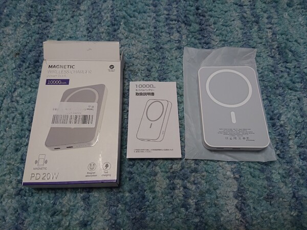 0610u2840 Magsafe対応 マグネット式 ワイヤレス モバイルバッテリー 10000mAh 急速充電 ワイヤレス充電 Type-Cポート出力