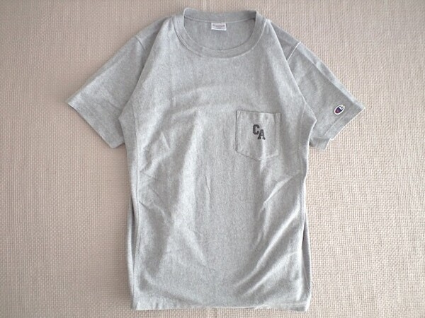 即決 綺麗な状態 別注品 Lサイズ Champion REVERSE WEAVE ヘビーウェイト Tシャツ CA 胸ポケット CALIFORNIA グレー カリフォルニア