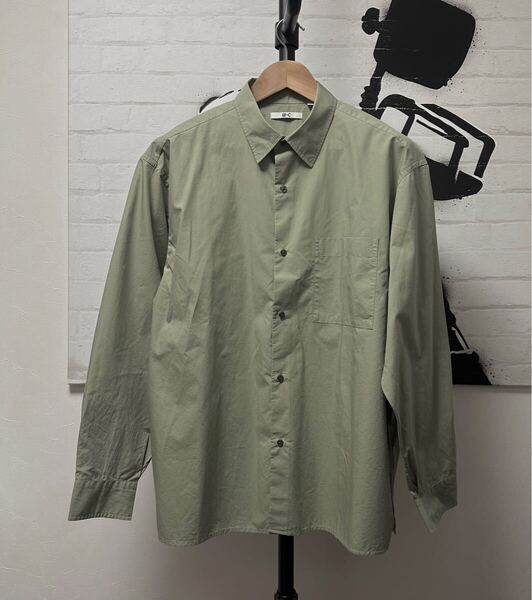 最新コラボ UNIQLO C ユニクロ ブロードオーバーサイズシャツ GR