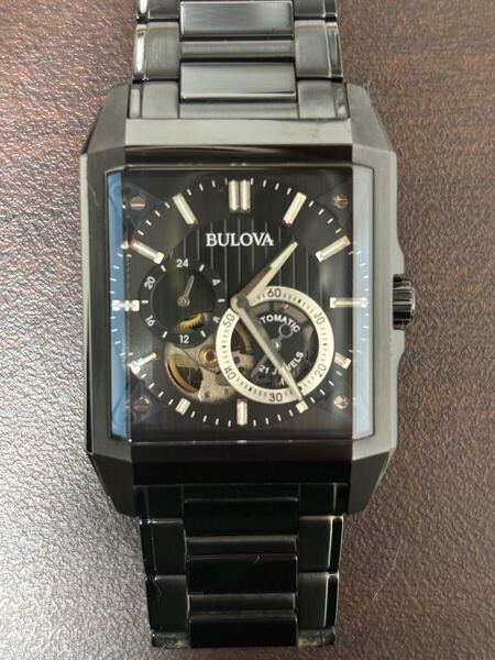 稼働品 日差抜群 bulova 98A180 自動巻 スケルトン オープンハート ブローバ automatic Open Heart skeleton