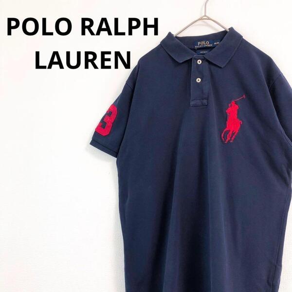 RALPH LAURENポロラルフローレン 半袖ポロシャツ ネイビー ビッグロゴ