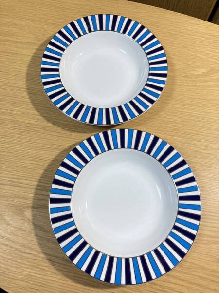 ▼ジョナサンアドラー≪プレート 2枚≫陶器製 未使用 JONATHAN ADLER パスタ皿 スープ皿 皿