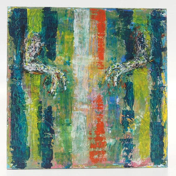 恐竜の絵アクリル画パネル「andantino」