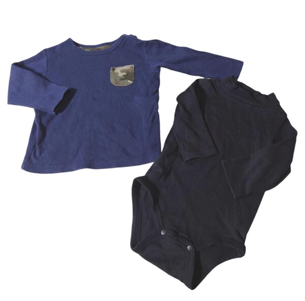 ユニクロ UNIQLO 長袖トッブス タートルネック ロンパース ボディスーツ 2枚セット 80
