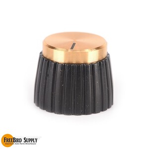 FBGT002 マーシャル アンプ スイッチ ノブ プッシュ/プッル用 ブラック ゴールド 交換用 社外品