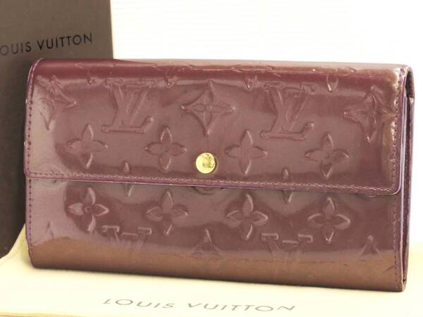ルイヴィトン ヴェルニ ポルトフォイユ・サラ 長財布 ブラウン系アマラント M93524 LOUIS VUITTON 18690912