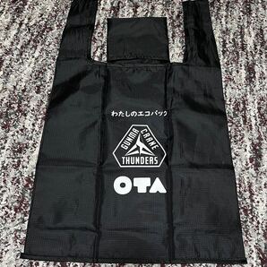 美品 群馬クレイサンダース グッズ エコバッグ ブラック 黒 バスケ 太田 折りたたみ コンパクト