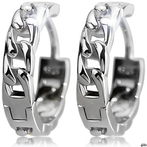 【金属アレルギー対応のシルバー925素材使用で安心して着用可能】 フープ 喜平 シルバー 925 両耳 (外径14.5mm)