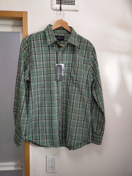 新品 CLAUDIO VALENTINO チェック柄 長袖シャツ L