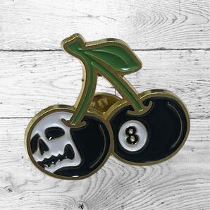 220 ピンバッジ ピンズ スカル 骸骨 8ボール チェリー ブローチピン