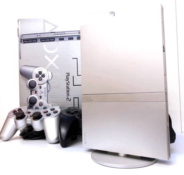 【970】ソニー プレイステーション2 SCPH-75000SSS 本体セット サテンシルバー PS2 SONY PLAY STATION2 プレステ テレビゲーム