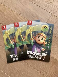 Nintendo Switch ニンテンドースイッチ ゼルダの伝説 知恵のかりもの チラシセット 任天堂