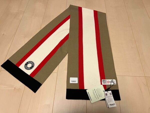 BURBERRY バーバリー マフラー ウール98% ポリウレタン% ナイロン1% タグ付き未使用品 小さめ マフラー 送料無料!!!