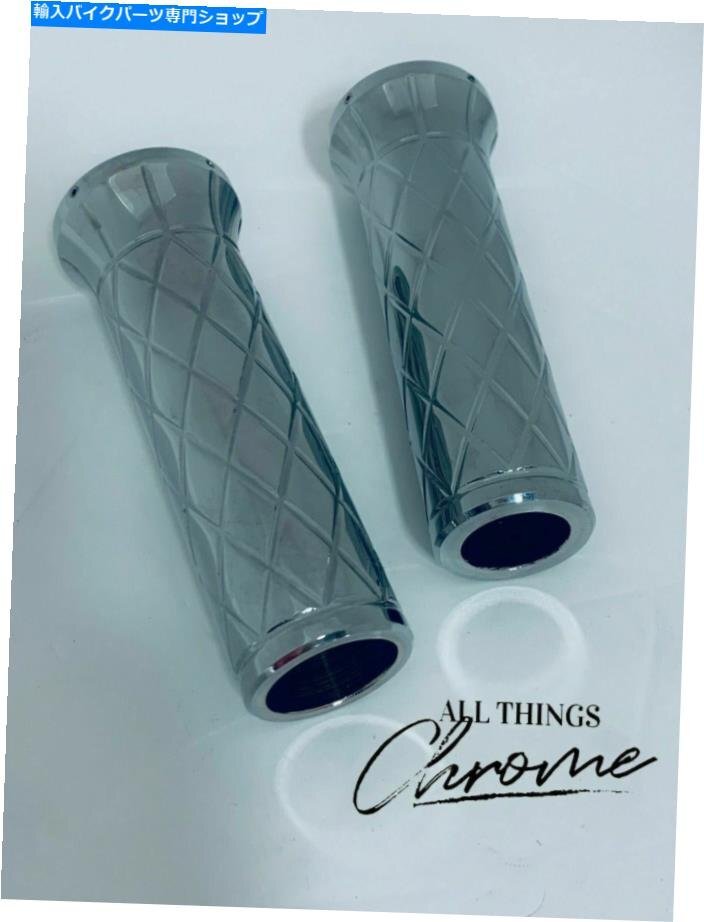 ダイヤモンドパターン2004年鈴木隼人ABSHAYABUSA CHROME GRIPS WITH DIAMOND PATTERN 2004 SUZUKI HAYABUSA ABS