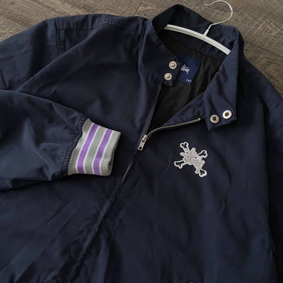 old stussy 90s スウィングトップ ライダースジャケット ネイビー ジャケット・アウター