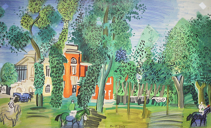 ラウル・デュフィ「アスコット競馬場・王室敷地」、希少画集画、状態良好 ラウル・デュフィ「アスコット競馬場・王室敷地」、希少画集画