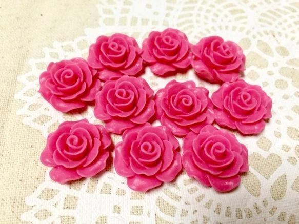 デコパーツ かわいい パーツセット カボション 可愛い ローズ バラ 薔薇