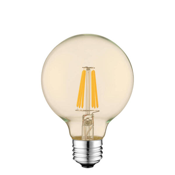 001【お得な10個セット】■即納 LEDフィラメント電球 ボール型 電球色(2,200K オレンジ色強)6W 調光対応★レトロランプ(アンバー加工)