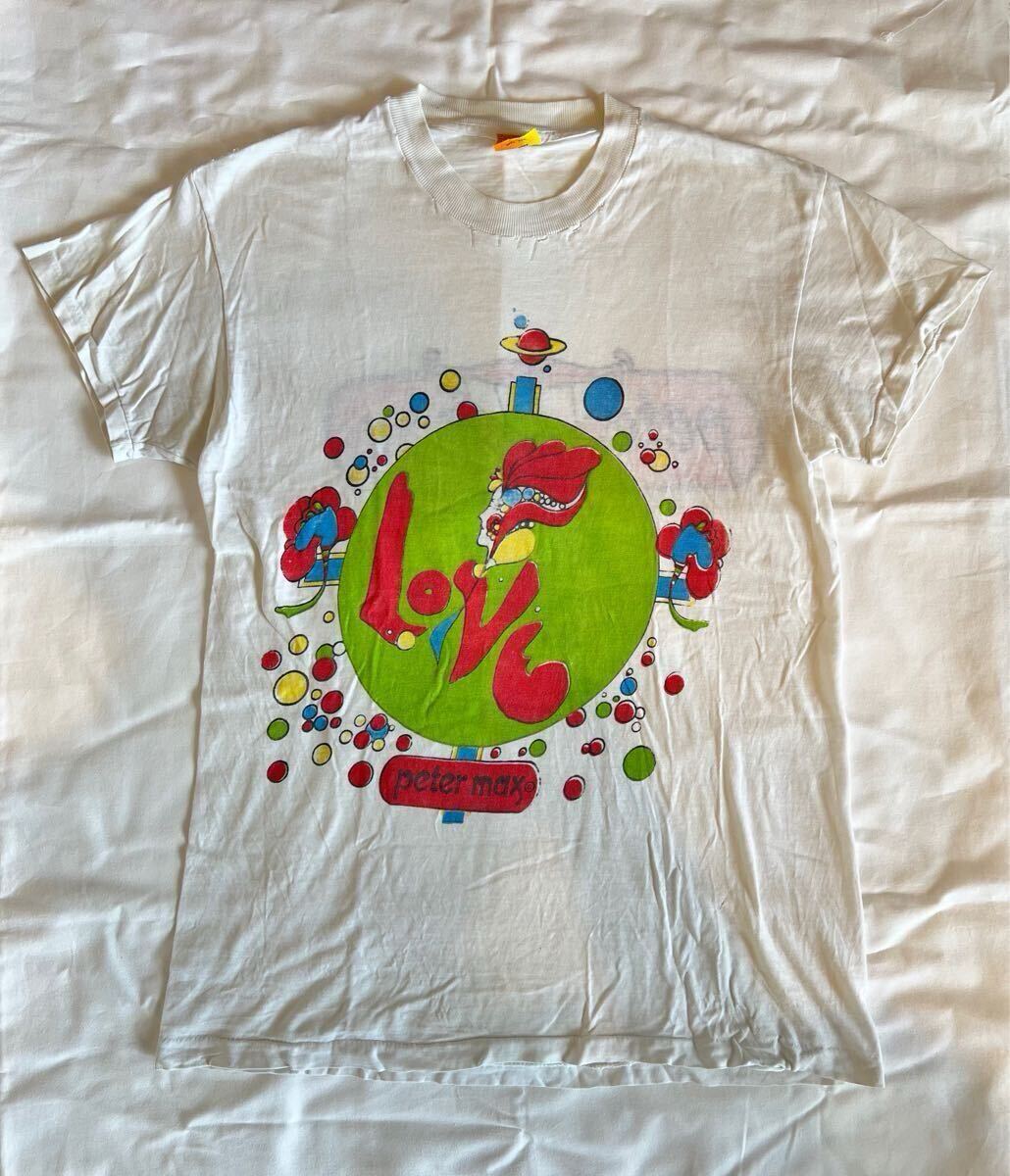 70s 80s 激レア Peter Max Tシャツ 染み込み ヴィンテージ ピーターマックス vintage コレクション