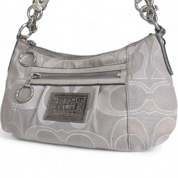 美品 COACH コーチ 2way ショルダーバッグ シグネチャー ハンドバッグ