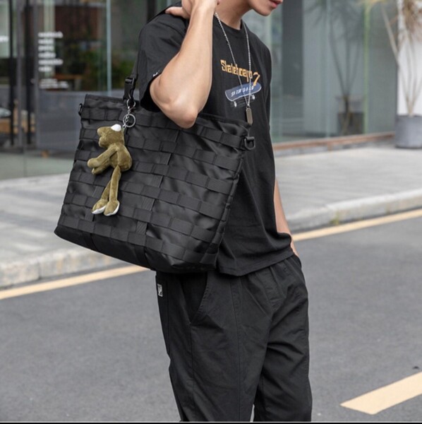 トートバック メンズ ブラック 黒 2way ショルダーバッグ 通勤 防水 軽量