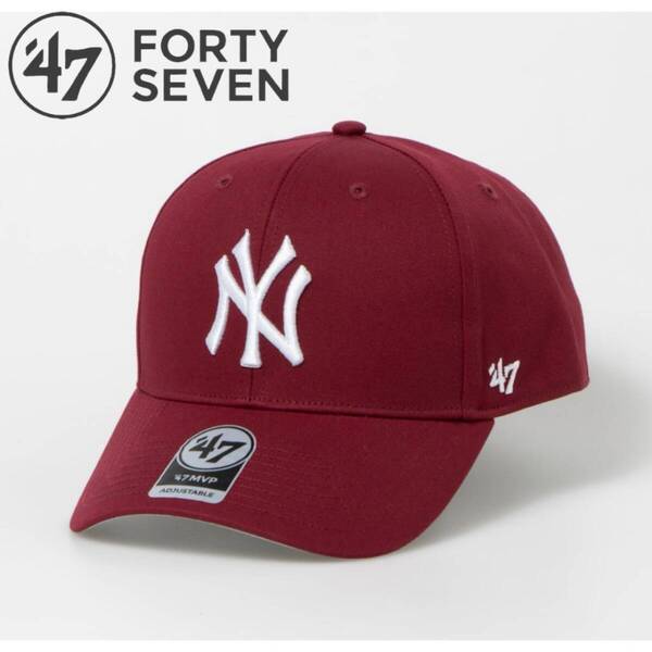 47BRAND キャップ 帽子 フォーティーセブン ブランド ヤンキース ダークレッド MLB オールシーズン ユニセックス 47BRAND MVP 新品