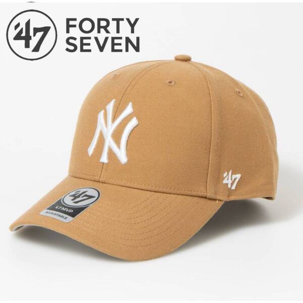 47BRAND キャップ 帽子 フォーティーセブン ブランド ヤンキース キャメル MLBキャップ オールシーズン ユニセックス 47BRAND MVP 新品