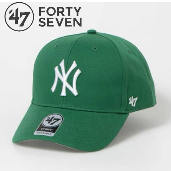 47BRAND キャップ 帽子 フォーティーセブン ブランド ヤンキース ケリーグリーン MLB オールシーズン ユニセックス 47BRAND MVP 新品
