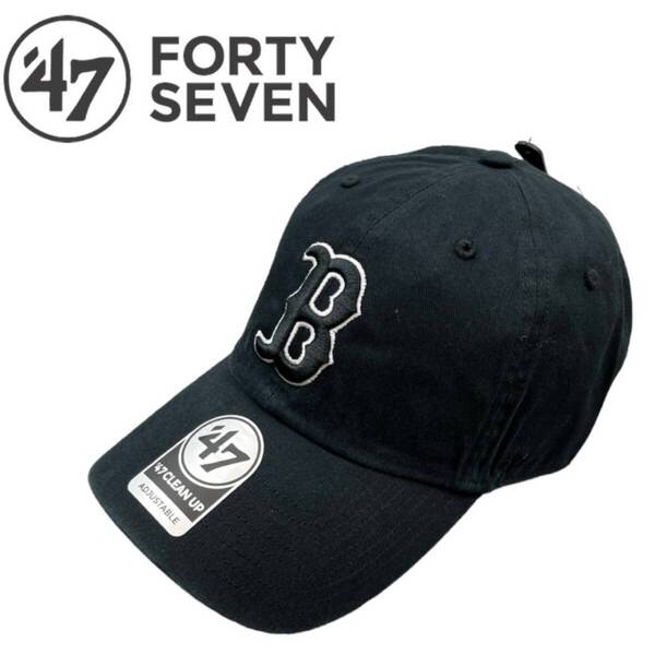 47BRAND キャップ 帽子 フォーティーセブン ブランド レッドソックス ブラック オールシーズン コットン素材 47BRAND CLEAN UP 新品