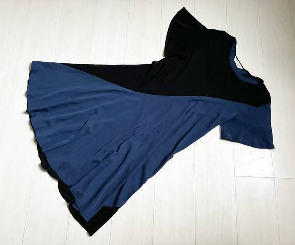beautiful people ビューティフルピープル cotton smooth bias cut dress 1645304001 ドレス ワンピース バイアスカット フレア 青黒△1071