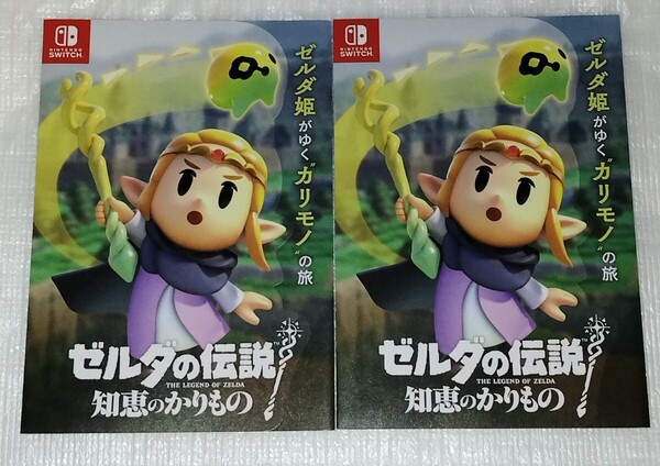 ゼルダの伝説 知恵のかりもの フライヤー チラシ 2枚セット ニンテンドースイッチ Nintendo Switch 任天堂 リンク