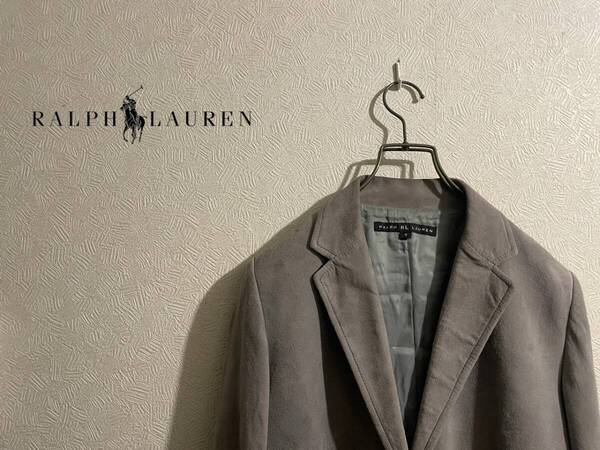 ◯ Ralph Lauren スウェード レザー テーラード ジャケット / ラルフローレン ラム ヌバック グレー 9 Ladies #Sirchive